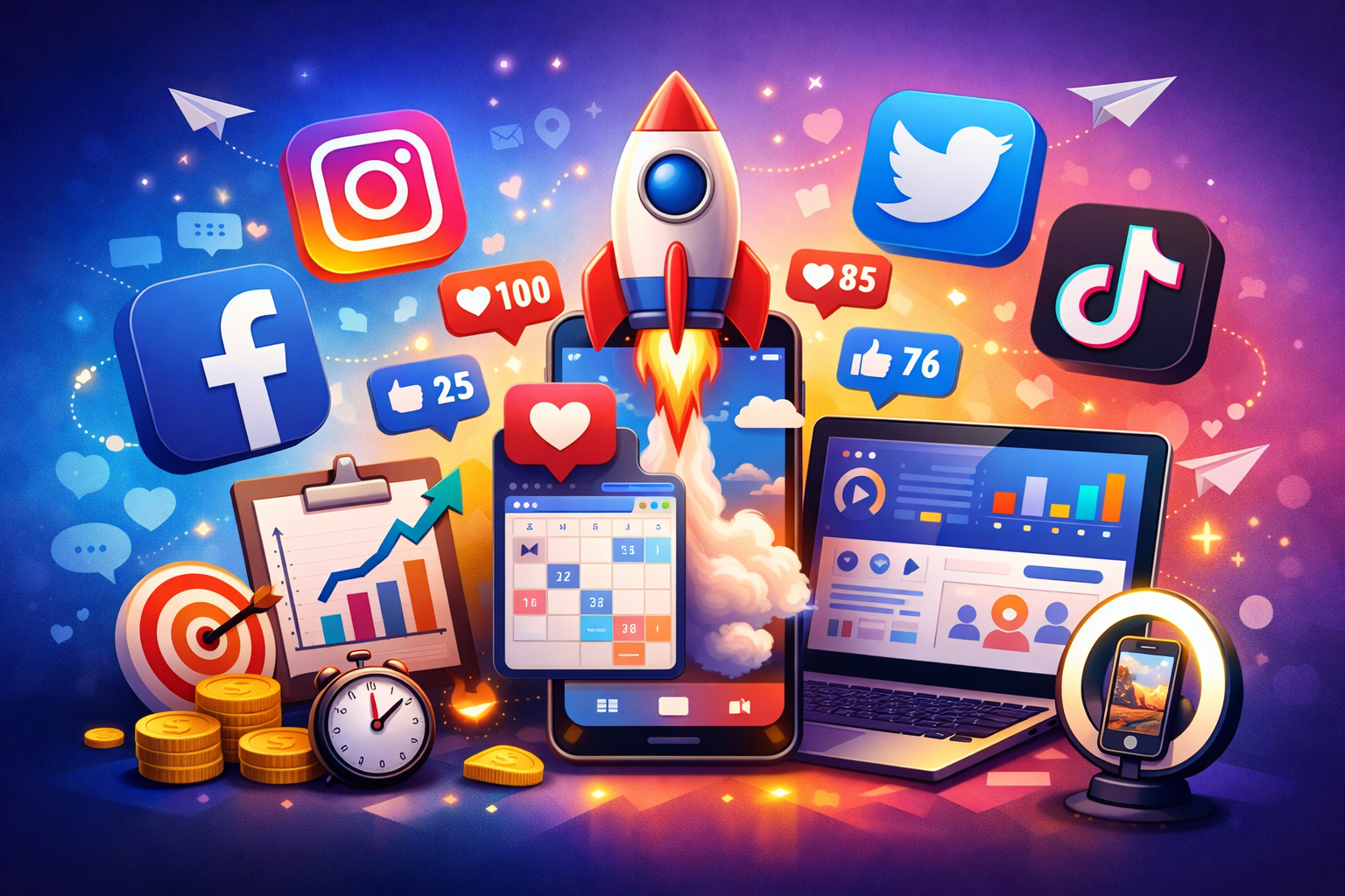 طريقة زيادة التفاعل على وسائل التواصل الإجتماعي عبر التسويق إلكتروني وجدولة النشر للوصول إلى الجمهور